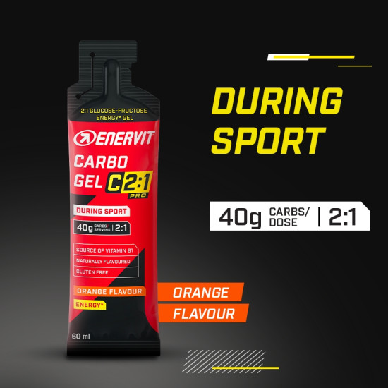 ENERVIT C2:1PRO – Energijski gel CARBO GEL; 60 mL – Pomaranča